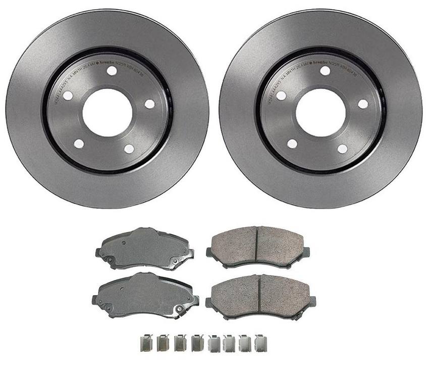 VW Disc Brake Pad and Rotor Kit - Front (302mm) (Ceramic) (ProACT) 7B0698151F - Akebono PROACT Ultra-Premium 4114902KIT